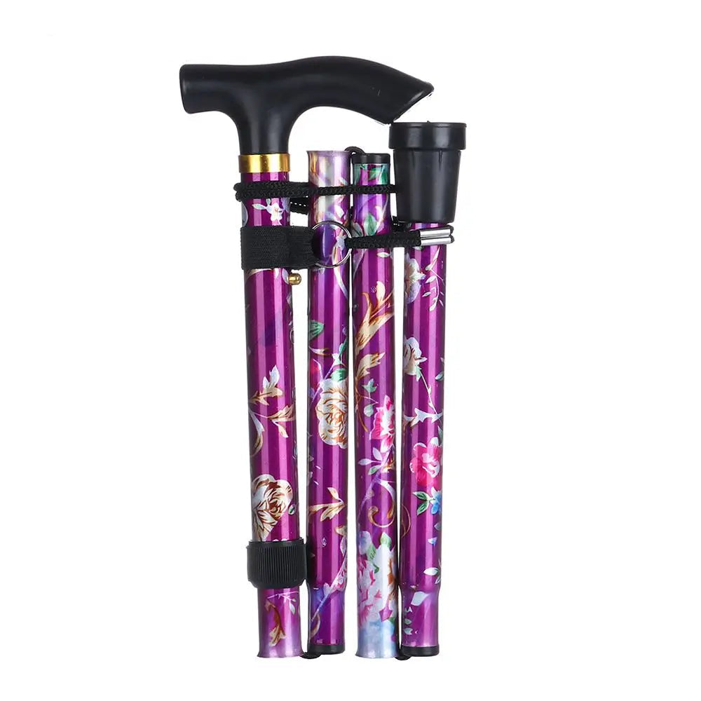 Adjustable for Adults Elder Aluminum Alloy Made Hiking Poles Telescopic Walking Cane Non-slip Crutches Folding Trekking Stick Senioralive