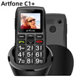 Bar Senior Mobile Phone Artfone C1+ With Free Charging Dock C1 Big Rubber Keypad  For Elderly Dual Sim One Key SOS FM 1400mAh Senioralive