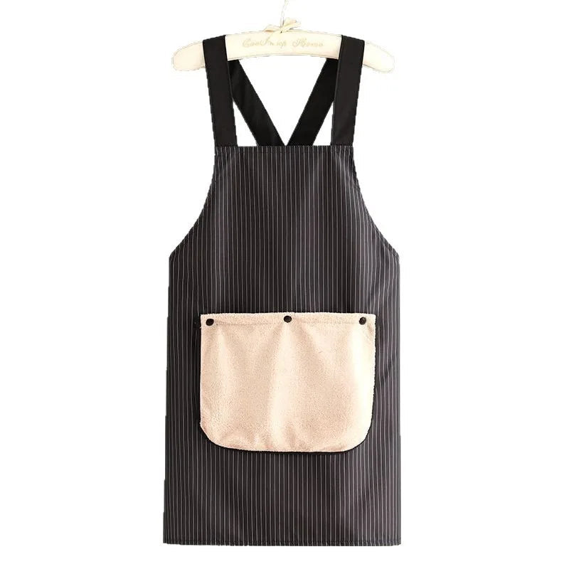 Waterproof Kitchen Apron Sleeveless Cross Back Restaurant Uniform with Removable Hand Towel Anti-fouling Cooking Baking Bibs Senioralive