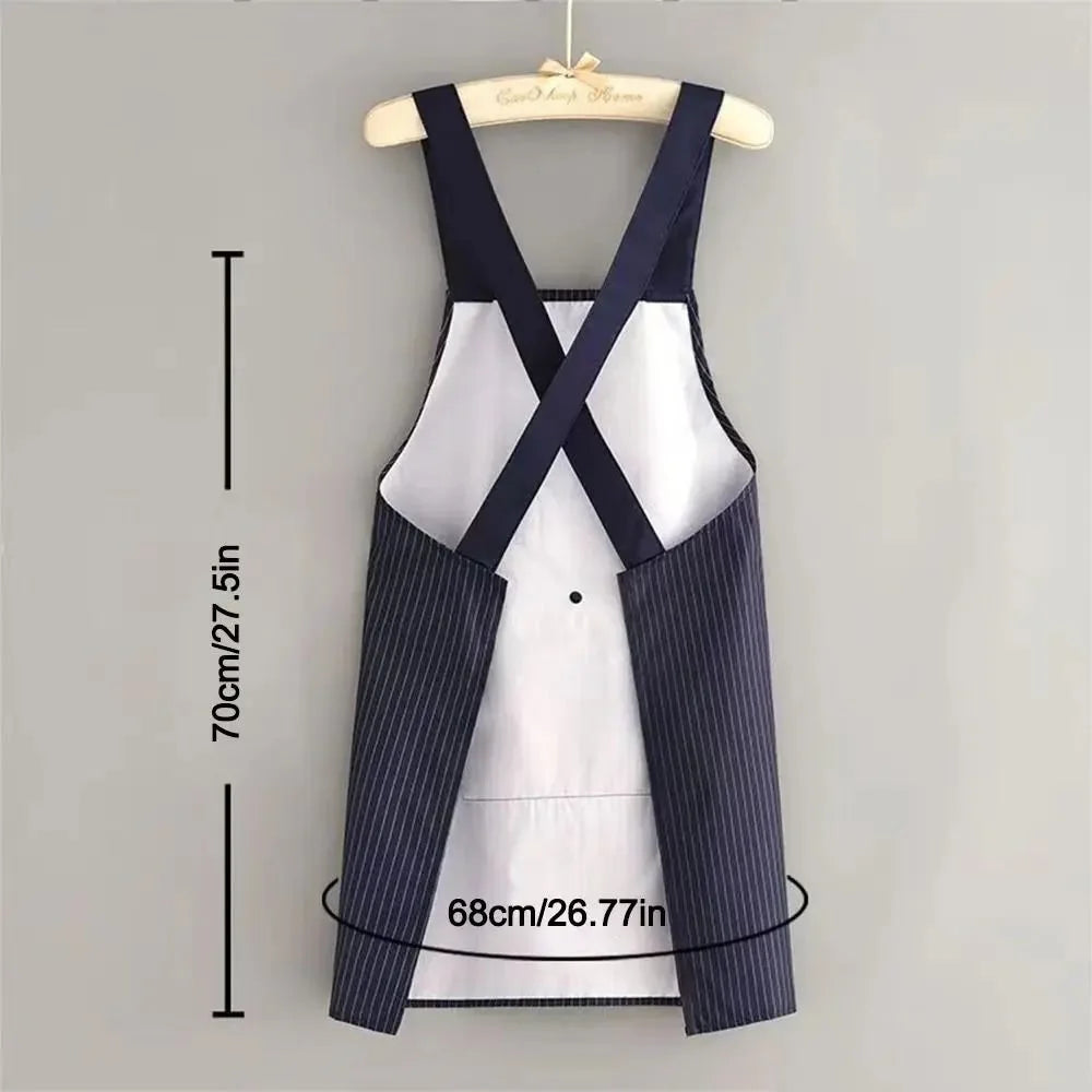 Waterproof Kitchen Apron Sleeveless Cross Back Restaurant Uniform with Removable Hand Towel Anti-fouling Cooking Baking Bibs Senioralive