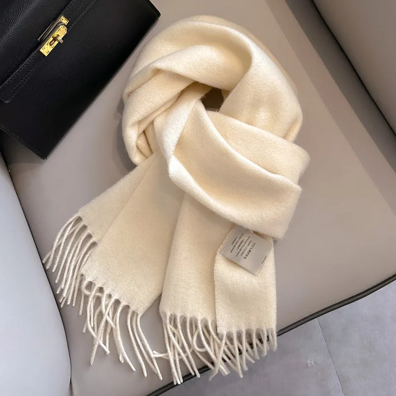 Winter Narrow Scarf 28 Color 100% Wool Scarf Hot Selling Solid Color Scarf Men's and Women's Universal Warm and Cold proof Scarf Senioralive