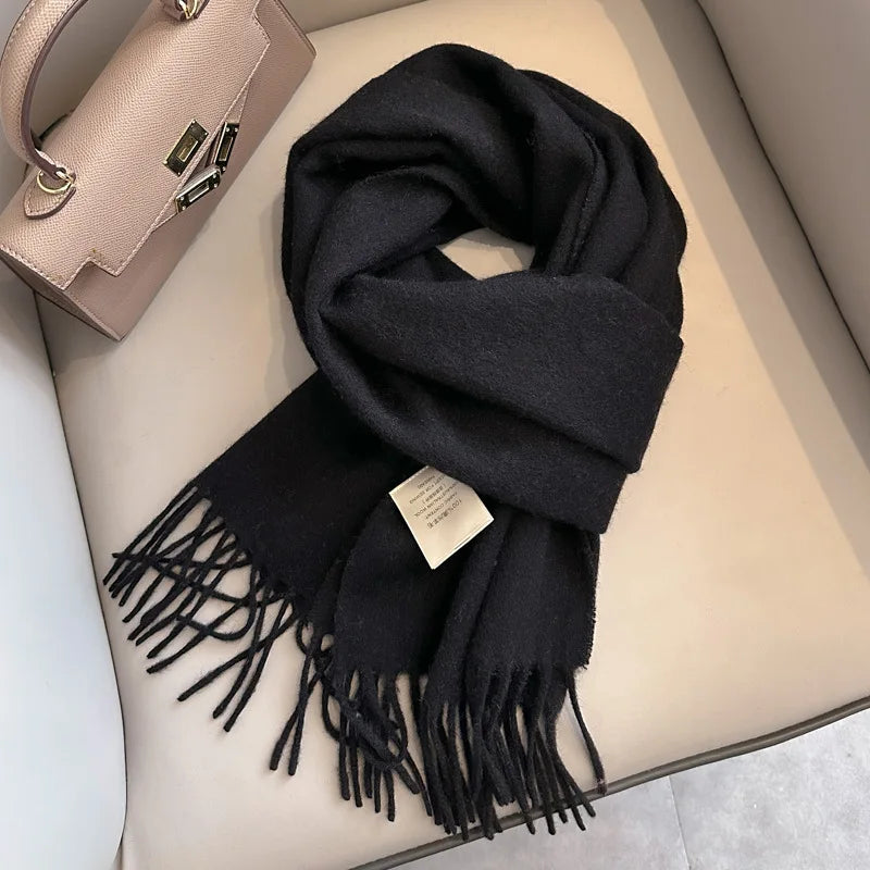 Winter Narrow Scarf 28 Color 100% Wool Scarf Hot Selling Solid Color Scarf Men's and Women's Universal Warm and Cold proof Scarf Senioralive