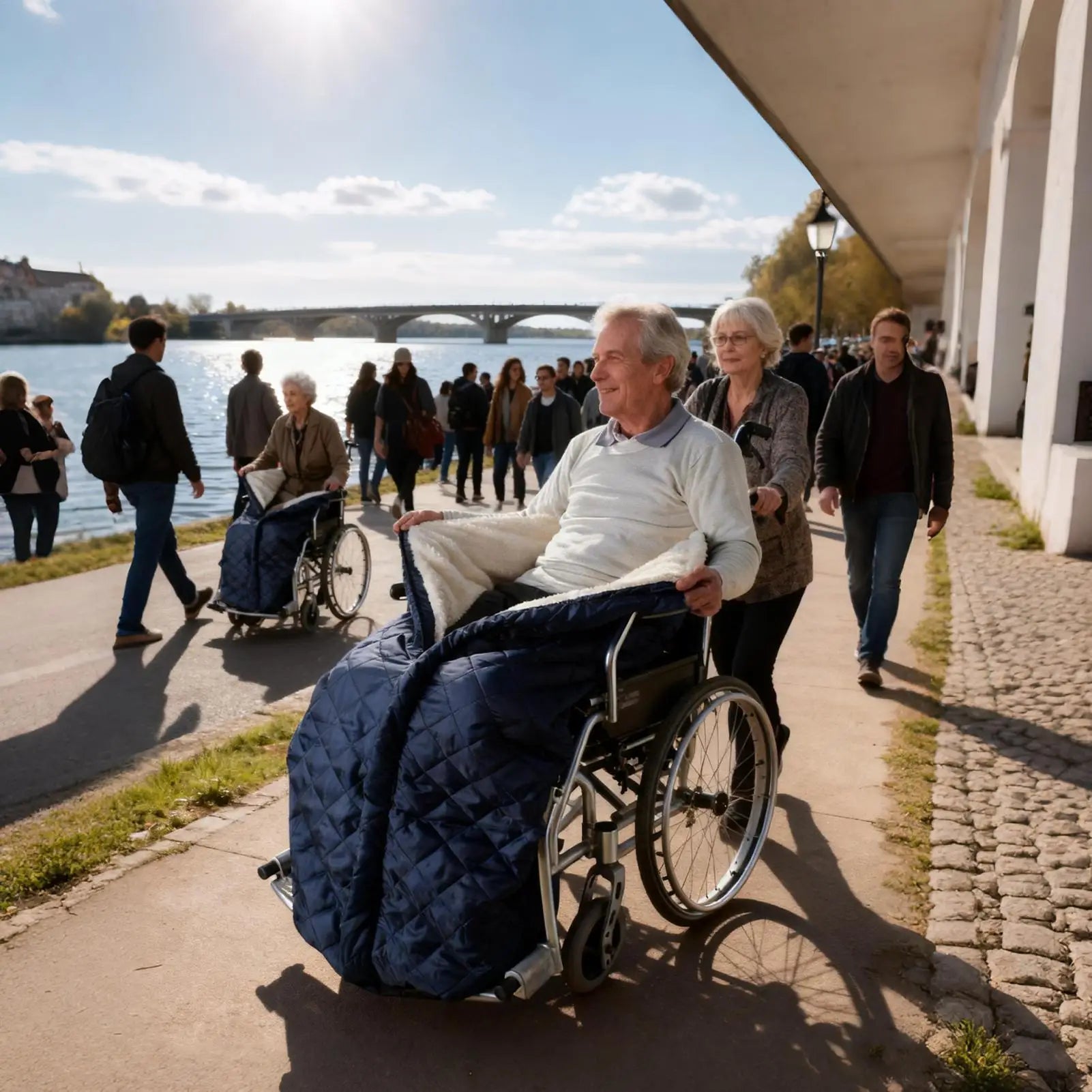 Wheelchair Blanket Windproof Recliner Chair Pocket Warmer Wheelchair Fleece Blanket For Women Men Senior Elderly Adults Father Senioralive