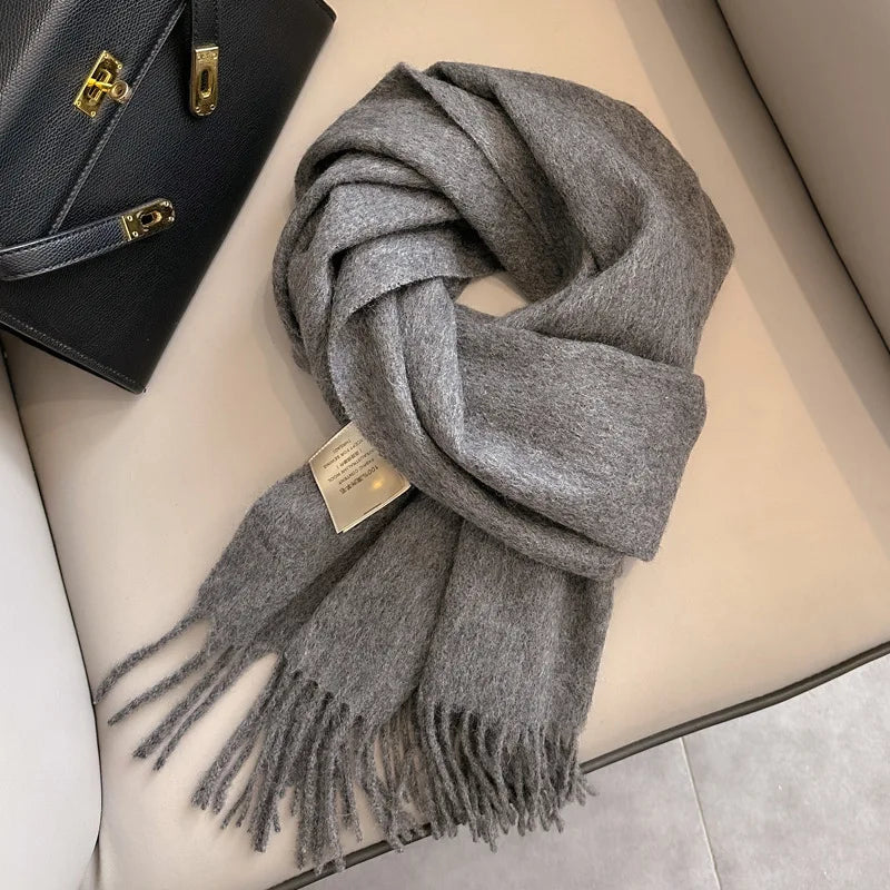Winter Narrow Scarf 28 Color 100% Wool Scarf Hot Selling Solid Color Scarf Men's and Women's Universal Warm and Cold proof Scarf Senioralive