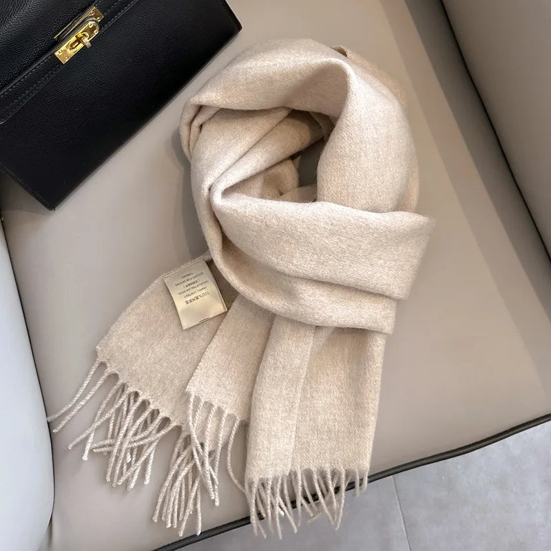 Winter Narrow Scarf 28 Color 100% Wool Scarf Hot Selling Solid Color Scarf Men's and Women's Universal Warm and Cold proof Scarf Senioralive