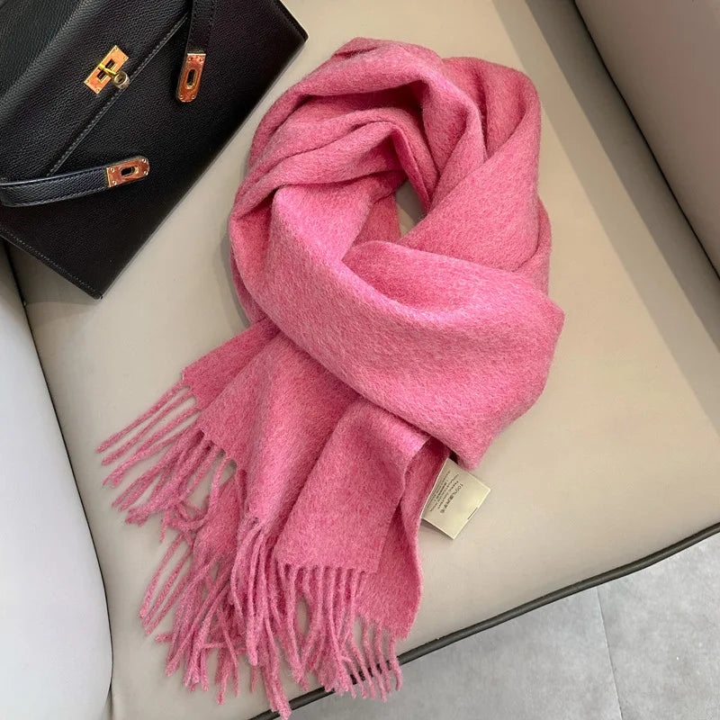 Winter Narrow Scarf 28 Color 100% Wool Scarf Hot Selling Solid Color Scarf Men's and Women's Universal Warm and Cold proof Scarf Senioralive
