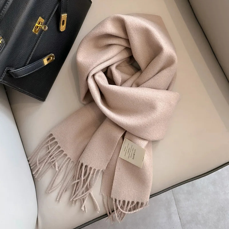 Winter Narrow Scarf 28 Color 100% Wool Scarf Hot Selling Solid Color Scarf Men's and Women's Universal Warm and Cold proof Scarf Senioralive
